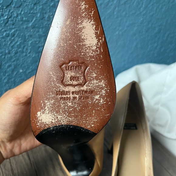 STUART WEITZMAN | Nude Pump Pointed Toe Heels - Picture 3 of 7